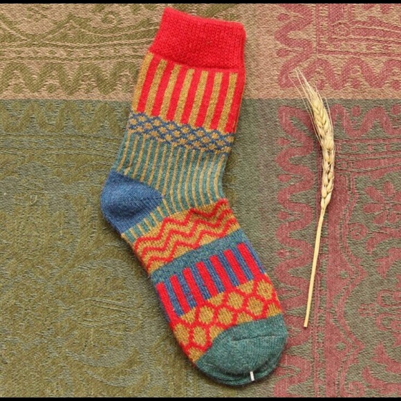 3 pair socks thick wool happy crazy colors new random sent New Fall Autumn gift - Picture 7 of 7